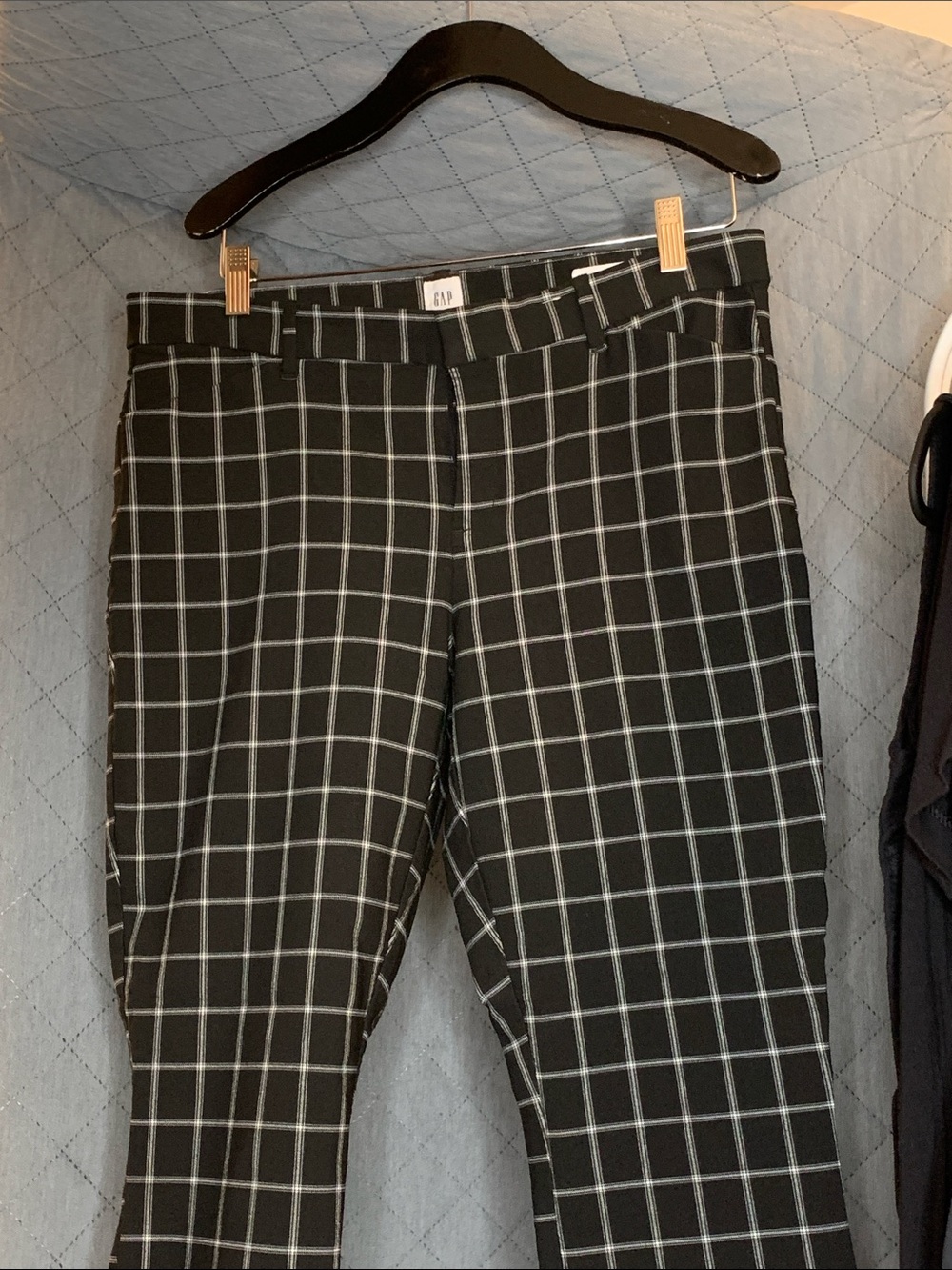 #219 GAP Black Windowpane Plaid Straight-Leg Pants
